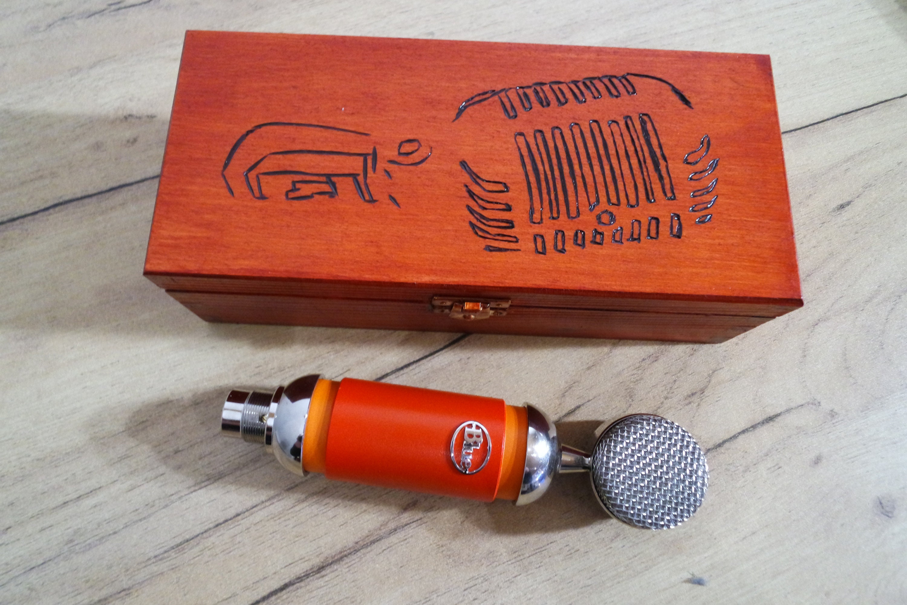Wooden Microphone Box, Microphone box, microphone accessories, Handmade