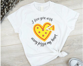 I love you with every pizza my heart SVG PNG JPG instant download for Silhouette Studio, Circuit Design Space with commercial license