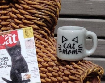 Miniature Dollhouse Cat Mom Coffee Mug