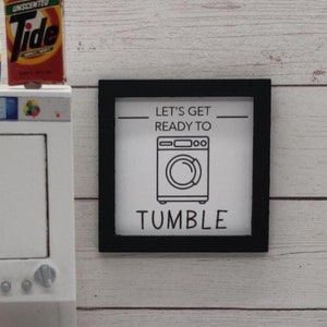 Dollhouse Miniature Framed Laundry Wall Art