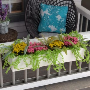 Dollhouse Over-The-Railing Planter Box / Miniature Porch Flowers