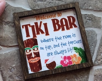 Miniature Dollhouse Tiki Bar Wall Art
