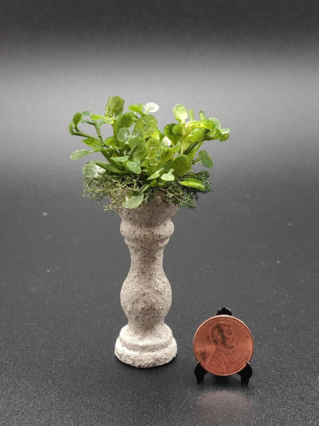 Miniature Dollhouse Jardiniere Pedestal Floor Plant Etsy