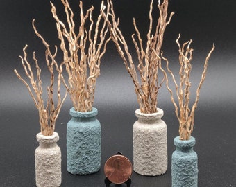 Miniature Textured Vase With Twigs