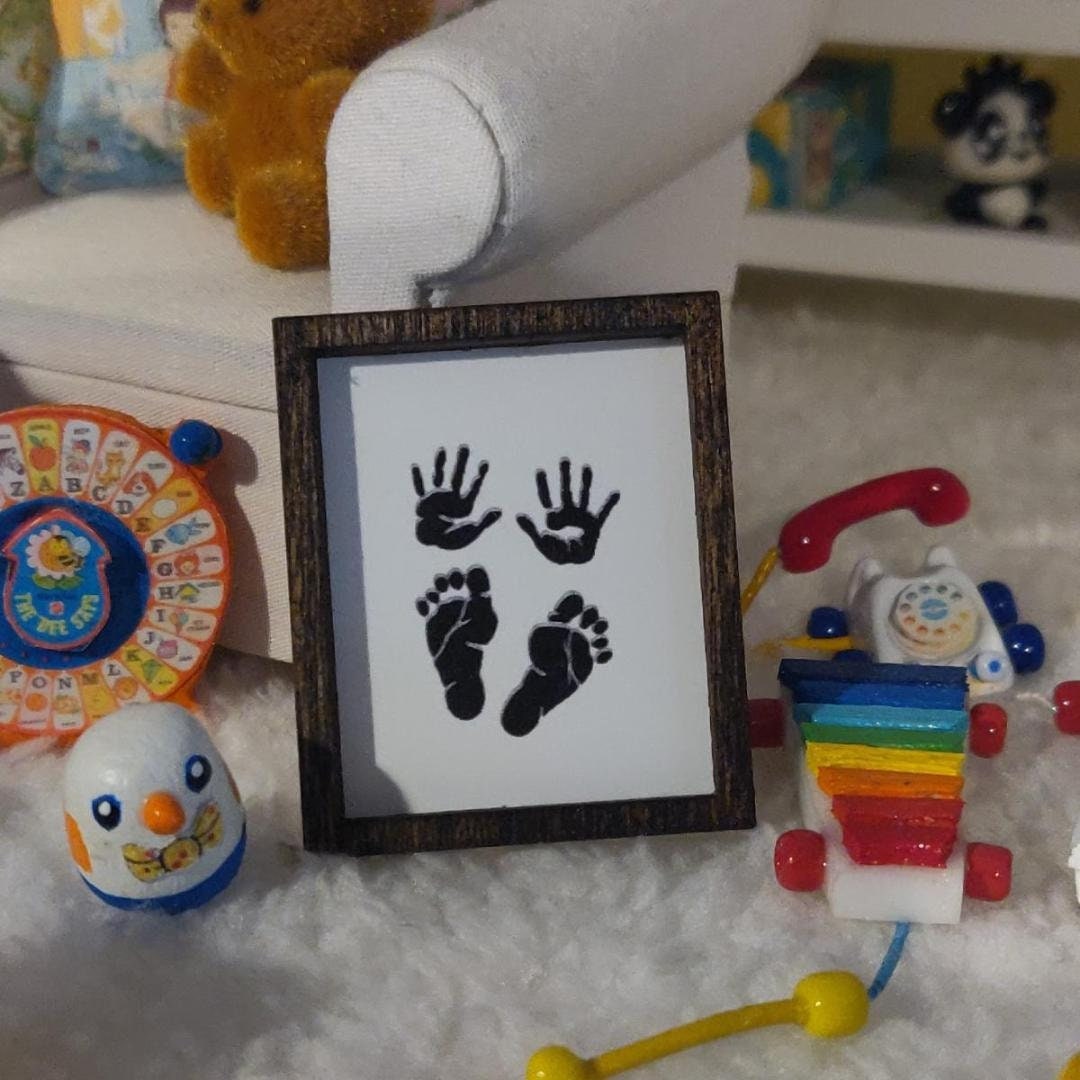Dollhouse Miniature Framed Nursery Wall Art