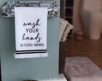 Dollhouse Hand Towel – Miniature Funny Bathroom Decor, 1:12 Scale