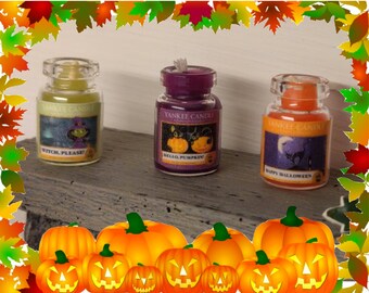 Set of 3-Miniature Scented Jar Candles - Halloween Set