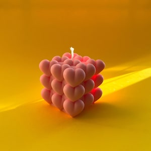 Handmade Soy Wax Heart Bubble Candle: Home Decor Gift