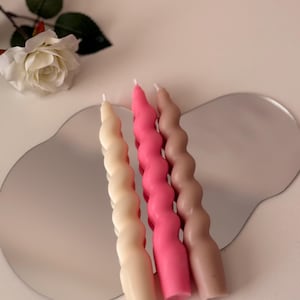 Twisted Taper Candles Set of 2 – Soy Wax Spiral Candles – Aesthetic Home Decor Gift – Free Shipping