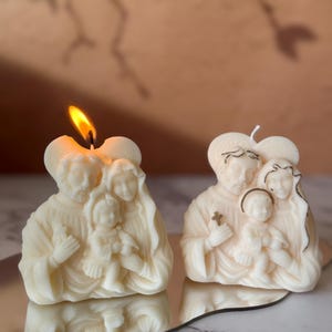 Holy Family Candle – Catholic Soy Wax Candle – Religious Decor – Baptism Gift – Handmade Faith Candle – Free Shipping