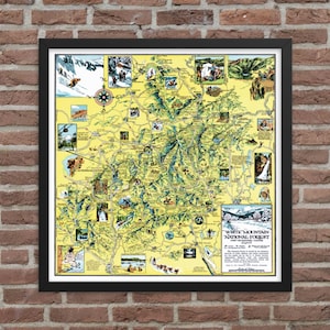 1940 Mapa Bosque Nacional de las Montañas Blancas / New Hampshire Maine / Impresión restaurada profesionalmente / Historia antigua Vintage