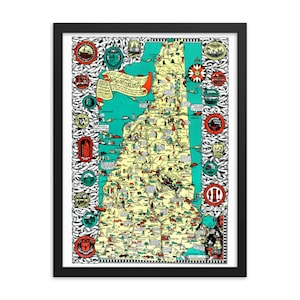 1926 New Hampshire Illustrated Map - Antique, Historic, Vintage Poster  - Great gift for Housewarming Birthday Wedding Anniversary