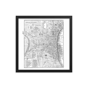 1844 Philadelphia, Pennsylvania Map Print - Antique, Historic, Vintage Poster -  Great gift for Housewarming Birthday Wedding Anniversary