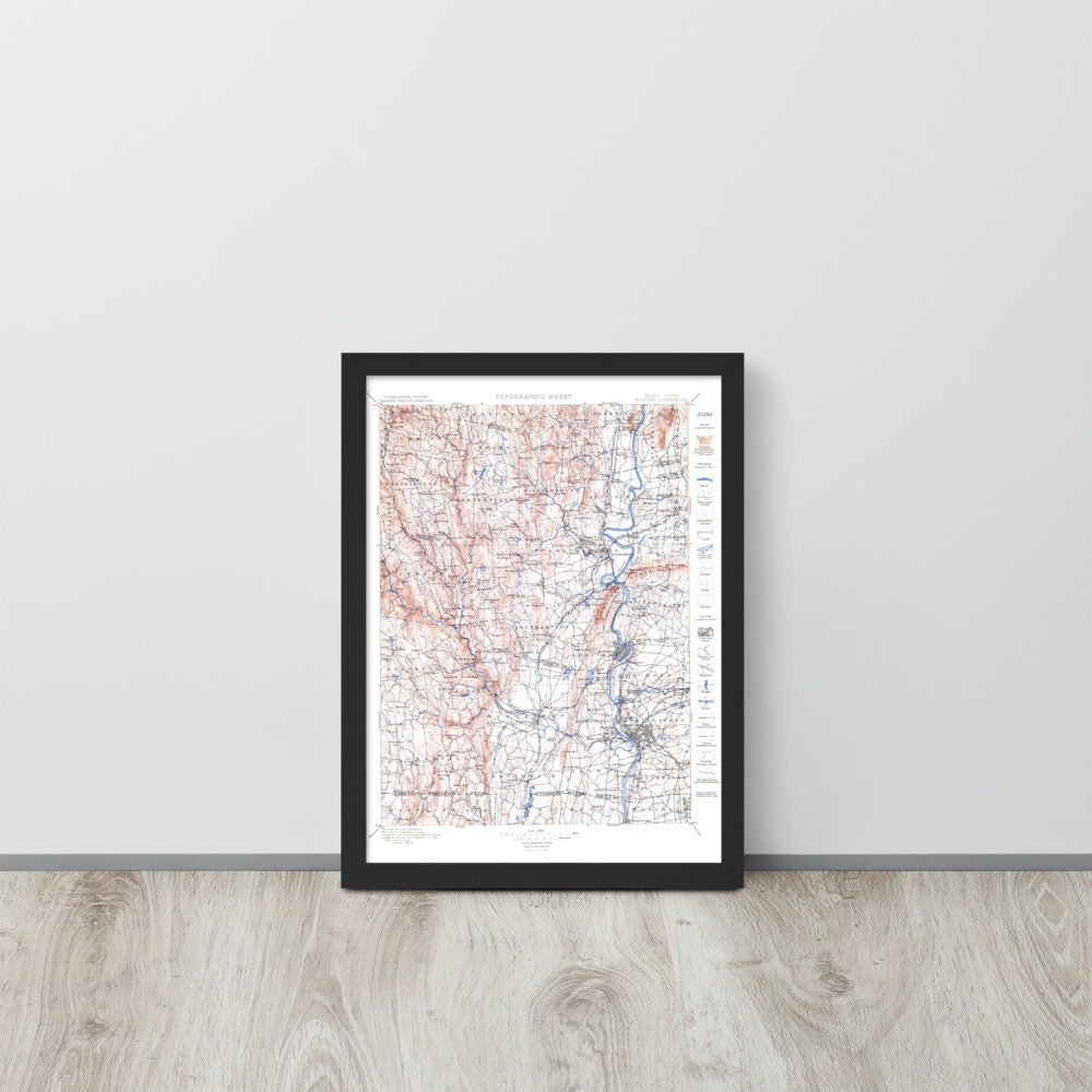 1897 Pioneer Valley Massachusetts Map - Springfield, Northhampton