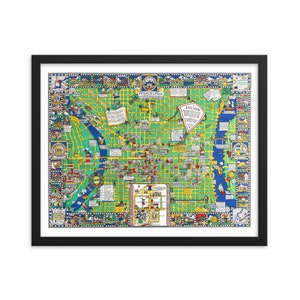 Carte de Philadelphie de 1926 imprimée avec illustrations et notes historiques | Affiche vintage d'histoire antique | Cadeau idéal pour une pendaison de crémaillère