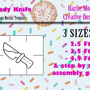 Bloody Knife | Horror | Halloween | balloon template | 2.5ft, 3.5ft, and 4.5ft with Step by Step Instructions | Instant download