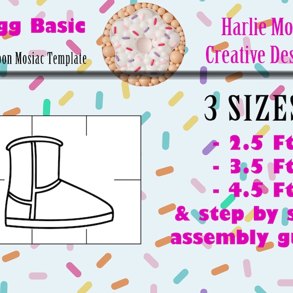 Ugg | Boots | balloon template | 2.5ft, 3.5ft, and 4.5ft with Step by Step Instructions | Instant download