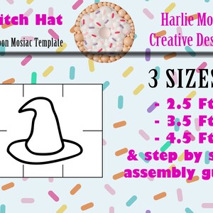 Witch | Hat | Pointed Hat | balloon template | 2.5ft, 3.5ft, and 4.5ft with Step by Step Instructions | Instant download