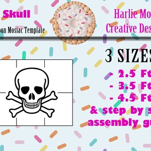 Skull | Pirate | Scary Skull | balloon template | 2.5ft, 3.5ft, and 4.5ft with Step by Step Instructions | Instant download
