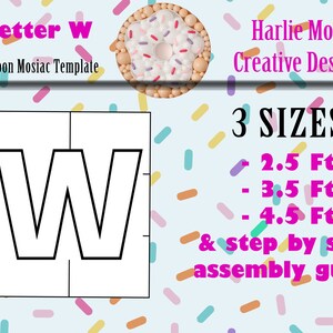 Letter W | Letters | Initials | Balloons | PDF files + Instructions Step by Step