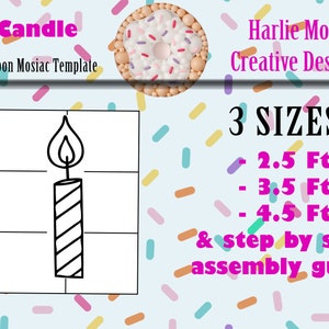 Candle | Birthday | Party | balloon template | 2.5ft, 3.5ft, and 4.5ft with Step by Step Instructions | Instant download