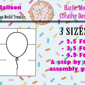 Balloon | Birthday | Party | balloon template | 2.5ft, 3.5ft, and 4.5ft with Step by Step Instructions | Instant download