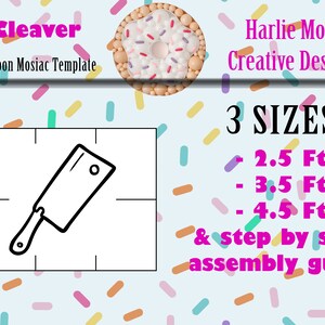 Cleaver | Horror | Halloween | balloon template | 2.5ft, 3.5ft, and 4.5ft with Step by Step Instructions | Instant download