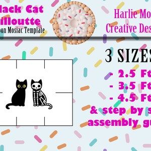 Black Cat | Silloutte | Halloween | balloon template | 2.5ft, 3.5ft, and 4.5ft with Step by Step Instructions | Instant download