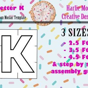 Letter K | Letters | Initials | Balloons | PDF files + Instructions Step by Step