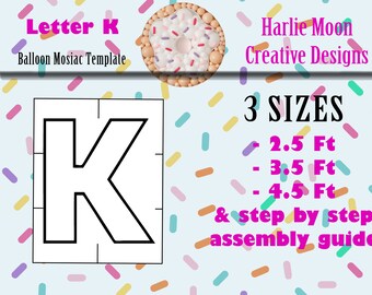Letter K | Letters | Initials | Balloons | PDF files + Instructions Step by Step