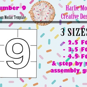Number 9 | Numbers | Nine | Balloons | PDF files + Instructions Step by Step
