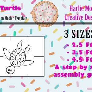 Turtle | Ocean | Animal | balloon template | 2.5ft, 3.5ft, and 4.5ft with Step by Step Instructions | Instant download