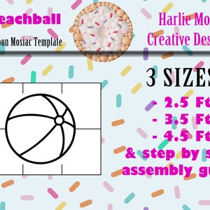 Beach Ball | Summer | balloon template | 2.5ft, 3.5ft, and 4.5ft with Step by Step Instructions | Instant download