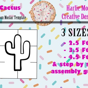 Cactus | Plante | modèle de ballon | 2,5 pieds, 3,5 pieds et 4,5 pieds avec instructions étape par étape | Téléchargement instantané