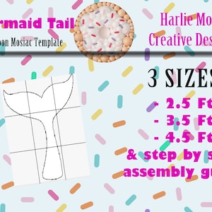 Mermaid Tail | Under the Sea | Balloon Mosaic with Step by Step Instructions | Instant download
