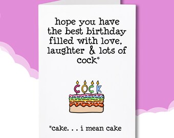 by Shelt.co.uk Details about / Funny Adult Greeting Card Happy Birthday You Cock