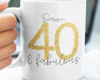 Personalised 40 and fabulous Gift, Photo Mug, funny 40th present, 40th birthday mug, Photo Gift, 40th Birthday Present, Funny Joke 40th Cup