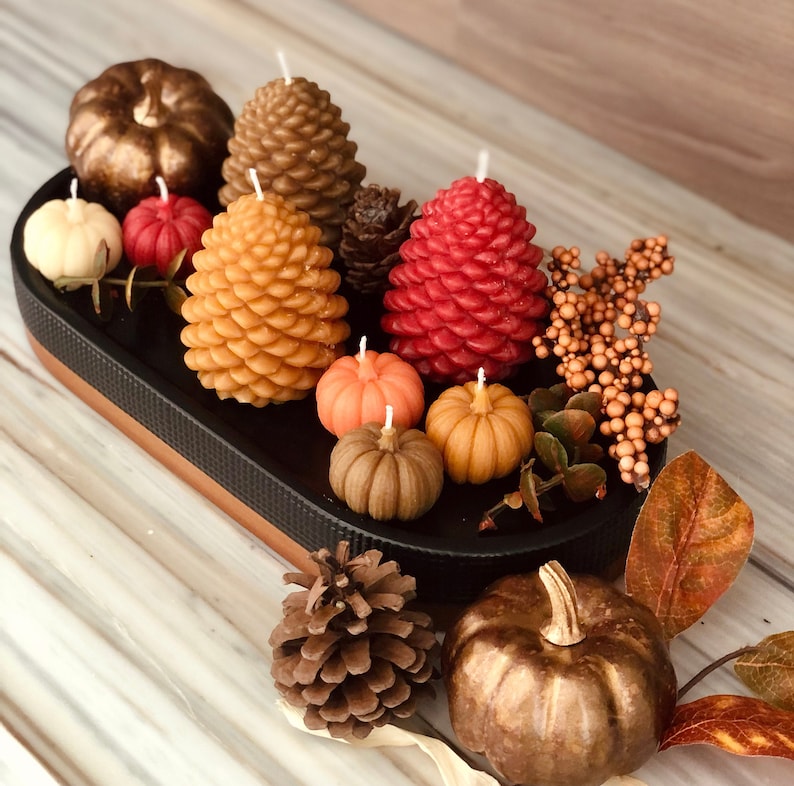 Fall Candles | Autumn Candle | Pine Cone Candle | Pumpkin Candle | Thanksgiving Candle | Fall | Autumn