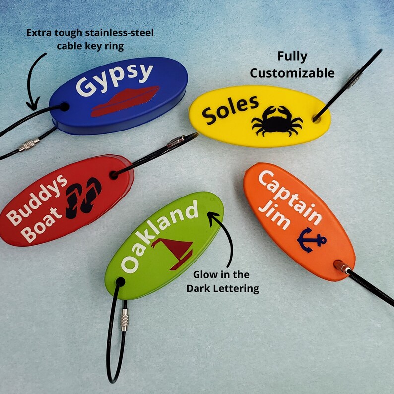 Personalized Floating Boat Keychain Pool Kayak Watersports Etsy