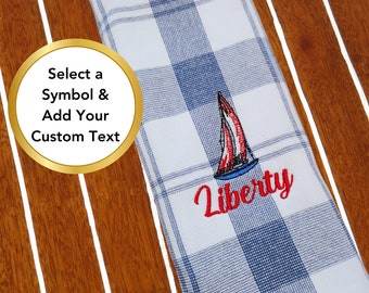 Personalized Embroidered, Nautical Themed Dish Towel