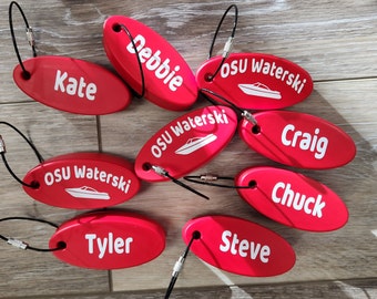 Floating Personalized Keychain : Perfect for Camp, Kids, Lifeguard or Pool Keys. Glows in the Dark!