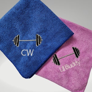 Custom Gym Towel, Personalized Microfiber Sweat Cloth for Work Out, Yoga, Fitness, Personal Trainer. Add Your Logo. Soft and Absorbent!