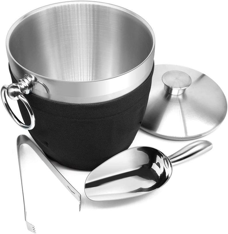 Personalized Stainless Steel Ice Bucket With Lid W/ Monogram Etsy