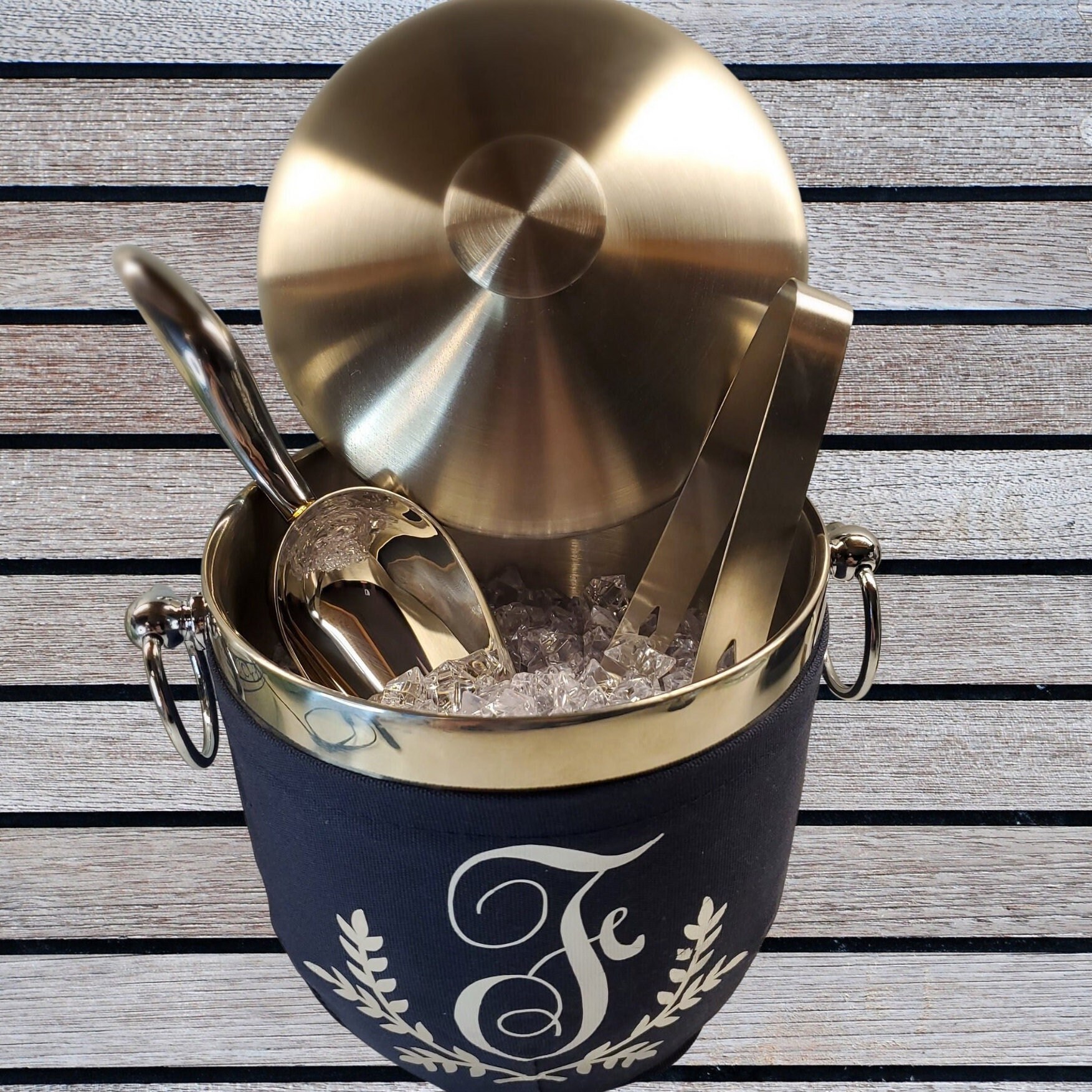 Custom Stainless Steel Ice Bucket & Lid W/ Monogram or Logo. Etsy