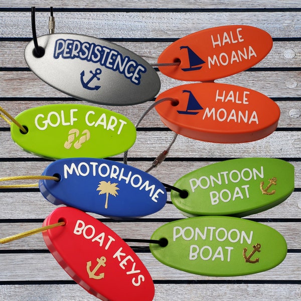 Floating Keychain Makes Ideal Father's Day Gift . This Personalized, Boating Key Float Glows in the Dark, The Perfect Custom Boat Accessory