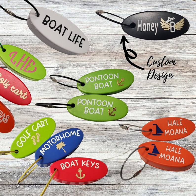 Pontoon Key Chain Personalized Floating Boat Keychain, Pool, Kayak, Watersports, Beach ...