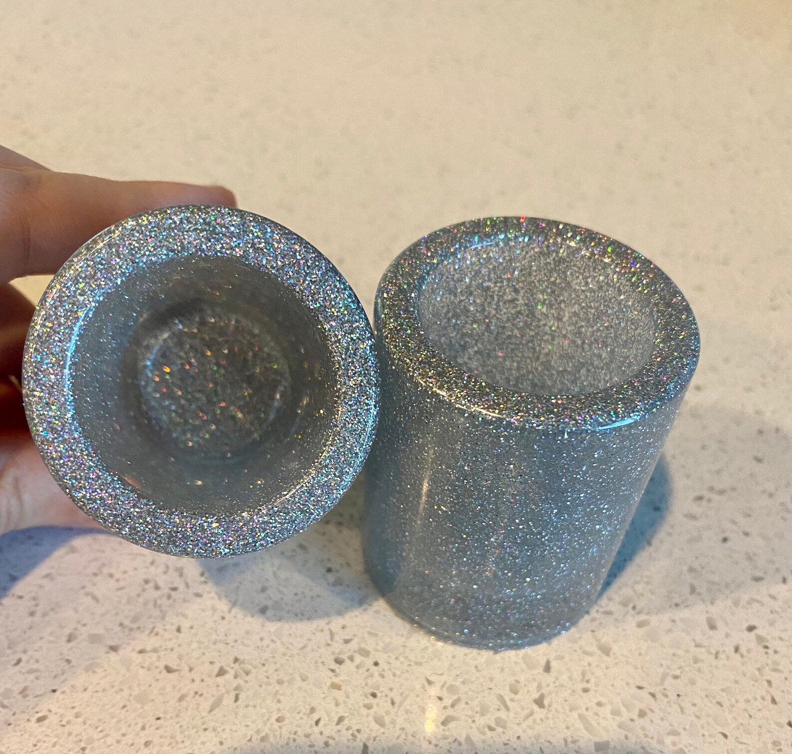 Glitter Shot Glasses Set of 2 Holographic Glitter Shot Etsy