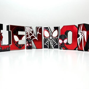 3D Letters Miles Morales/Spin themed party & room decoration