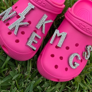 Single Sale 1pcs Pink Letters for Croc Charms Accessories Sandals Shoe  Decorations Jeans Kids Pins Badge Unisex Party Favors New - AliExpress