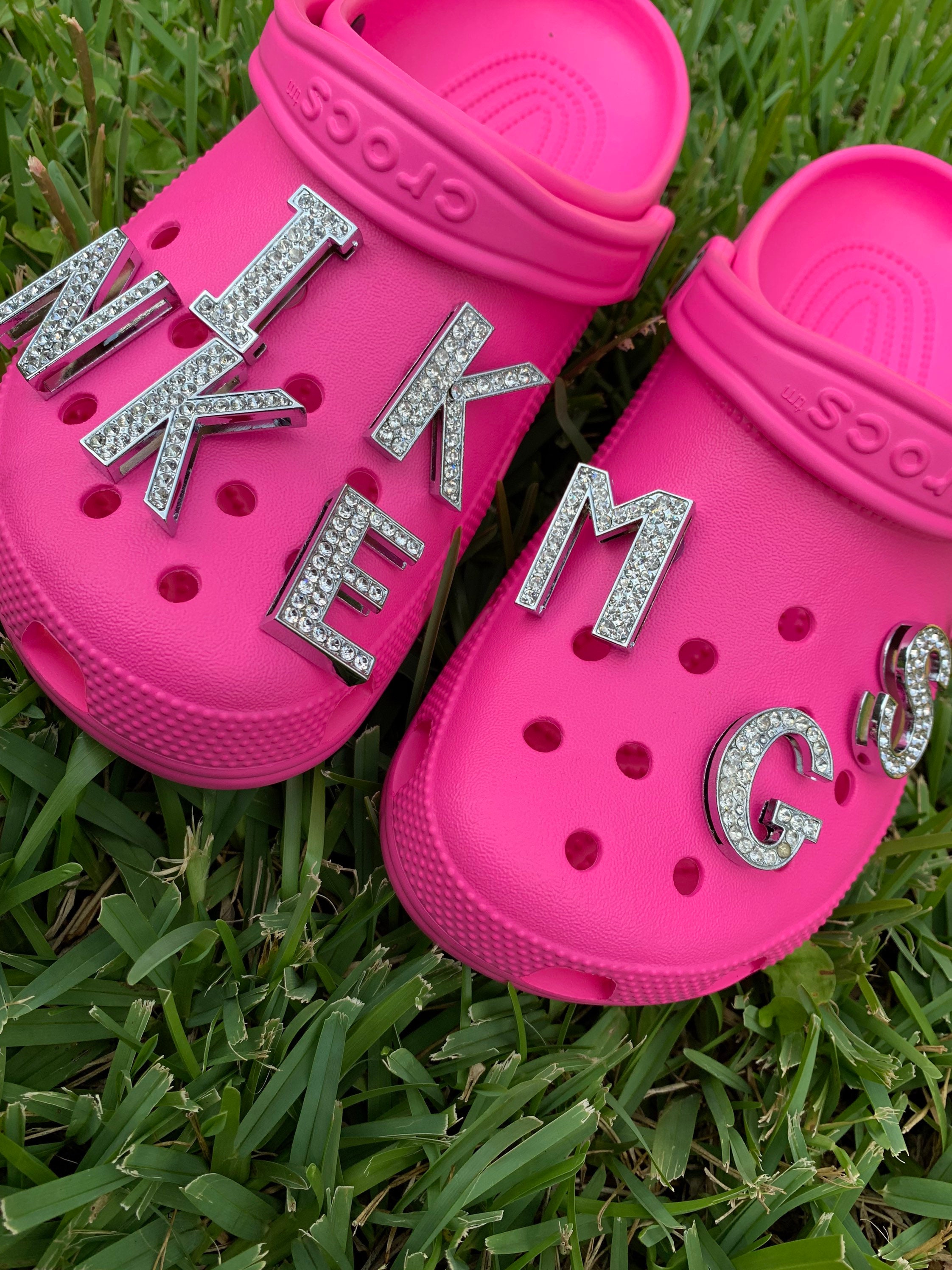 Letter Charms Crocs Diamond, Shoes Accessories Slipper